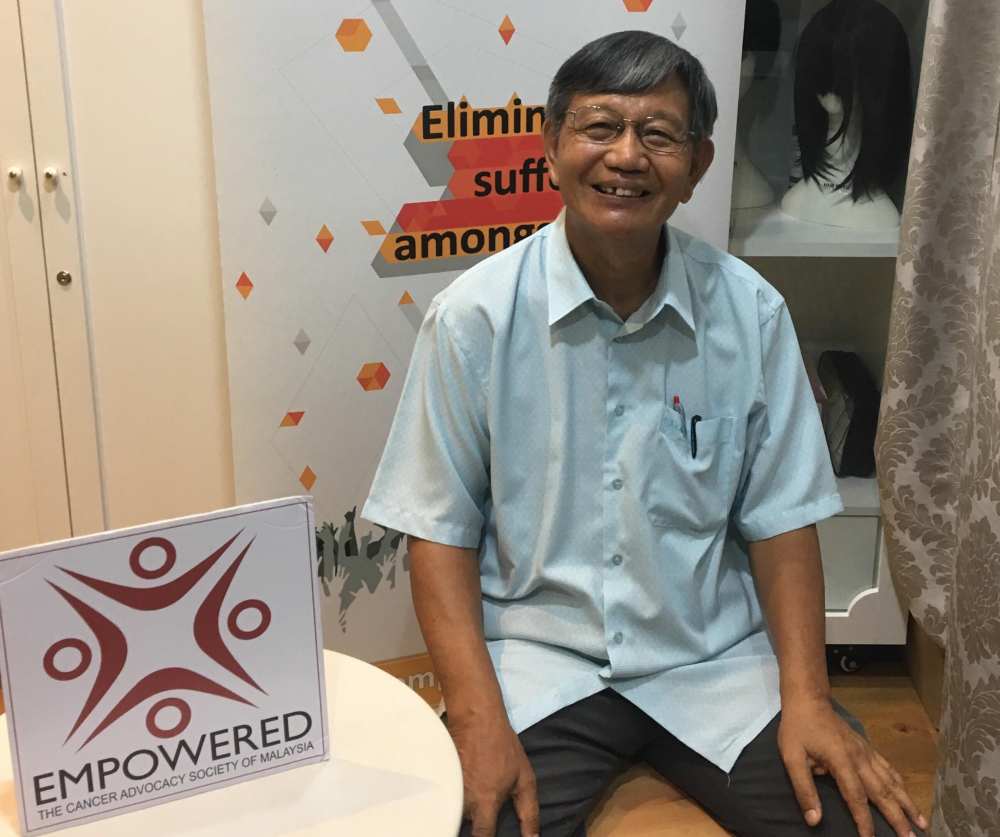 George Chong Young Peng, 71, a cancer survivor says that keeping a positive attitude is one of the things that helped him through his battle with colorectal cancer. u00e2u20acu2022 Picture by Mark Ryan Raj