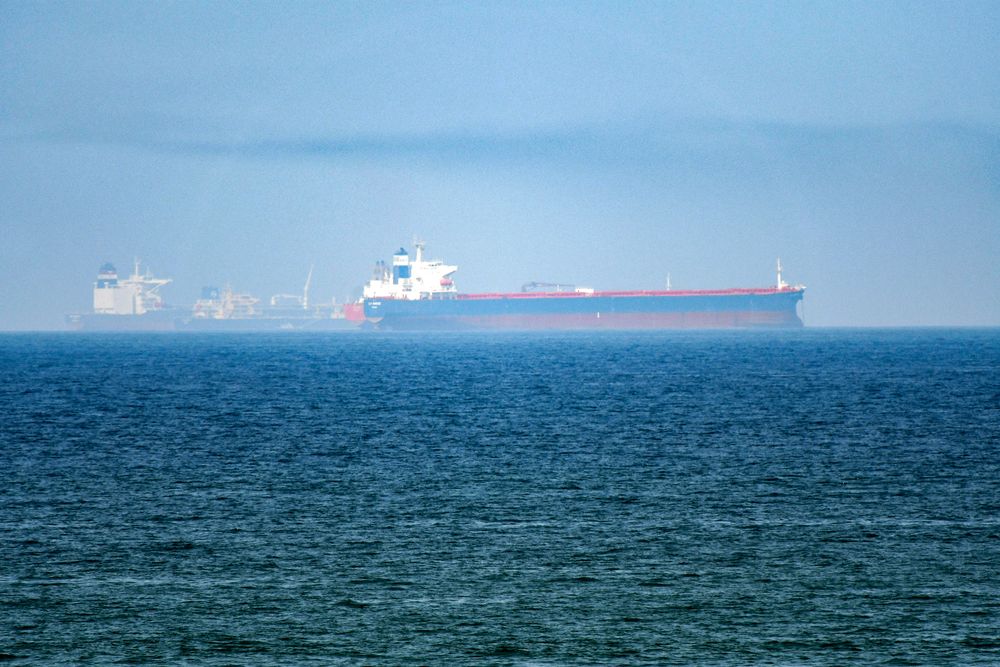 This picture taken on June 15, 2019 shows tanker ships in the waters of the Gulf of Oman off the coast of the eastern UAE emirate of Fujairah. u00e2u20acu201d AFP pic