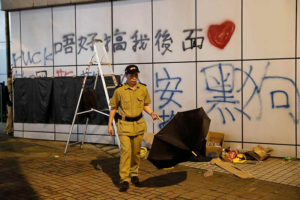 Anti-extradition graffiti are seen outside police headquarters, after a rally ahead of the G20 summit,  in Hong Kong June 27, 2019. u00e2u20acu201d Reuters pic