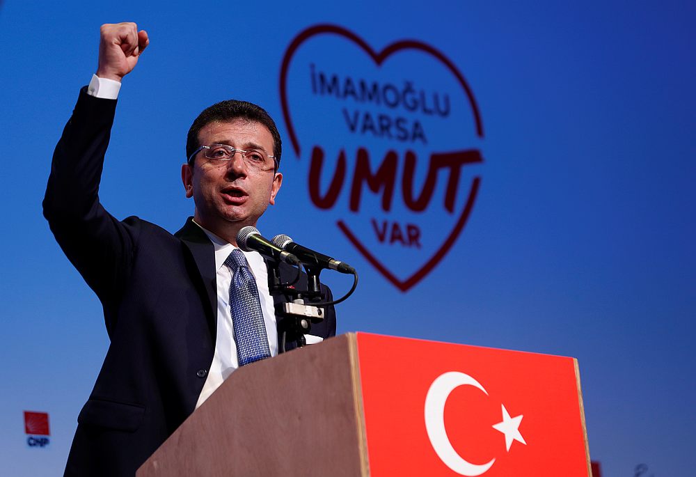 Ekrem Imamoglu, main opposition Republican People's Party (CHP) Istanbul mayoral candidate, speaks during his campaign coordination meeting in Istanbul May 22, 2019. u00e2u20acu201d Reuters pic