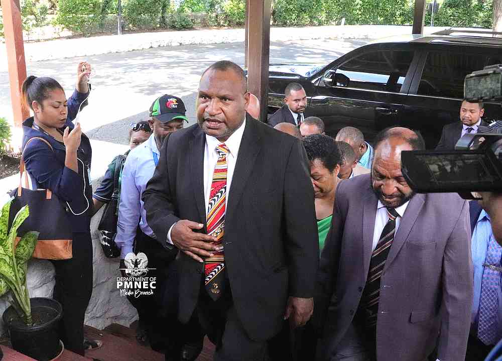 James Marape arrives at Government House to be sworn in as the new prime minister in Port Moresby, Papua New Guinea, May 30, 2019. u00e2u20acu201d Papua New Guinea Prime Minister's Office handout via Reuters
