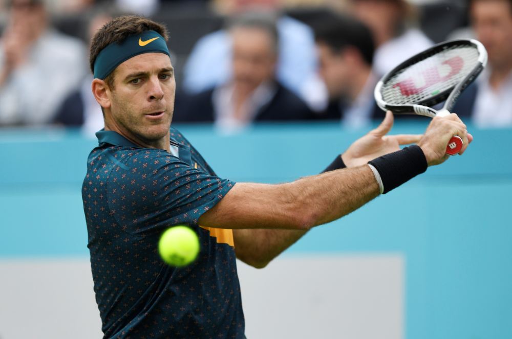Argentina's Juan-Martin Del Potro in action during his first round match against Canada's Denis Shapovalov in London June 19, 2019.u00e2u20acu2022 Reuters pic