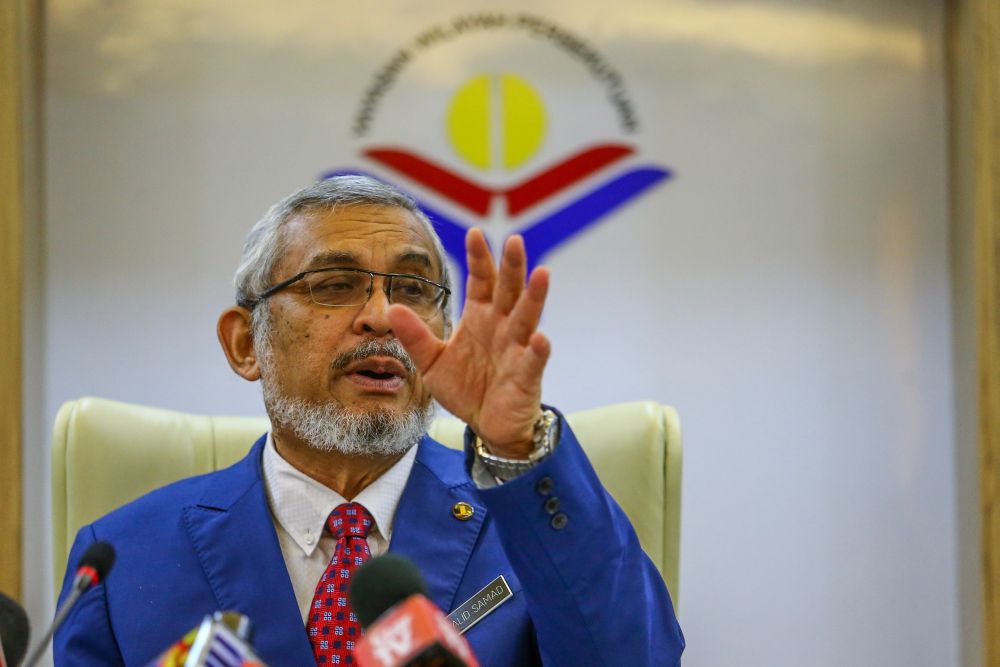 Federal Territories Minister Khalid Abdul Samad speaks during a press conference at Yayasan Wilayah Persekutuan, Kuala Lumpur June 11, 2019. u00e2u20acu201d Picture by Hari Anggara