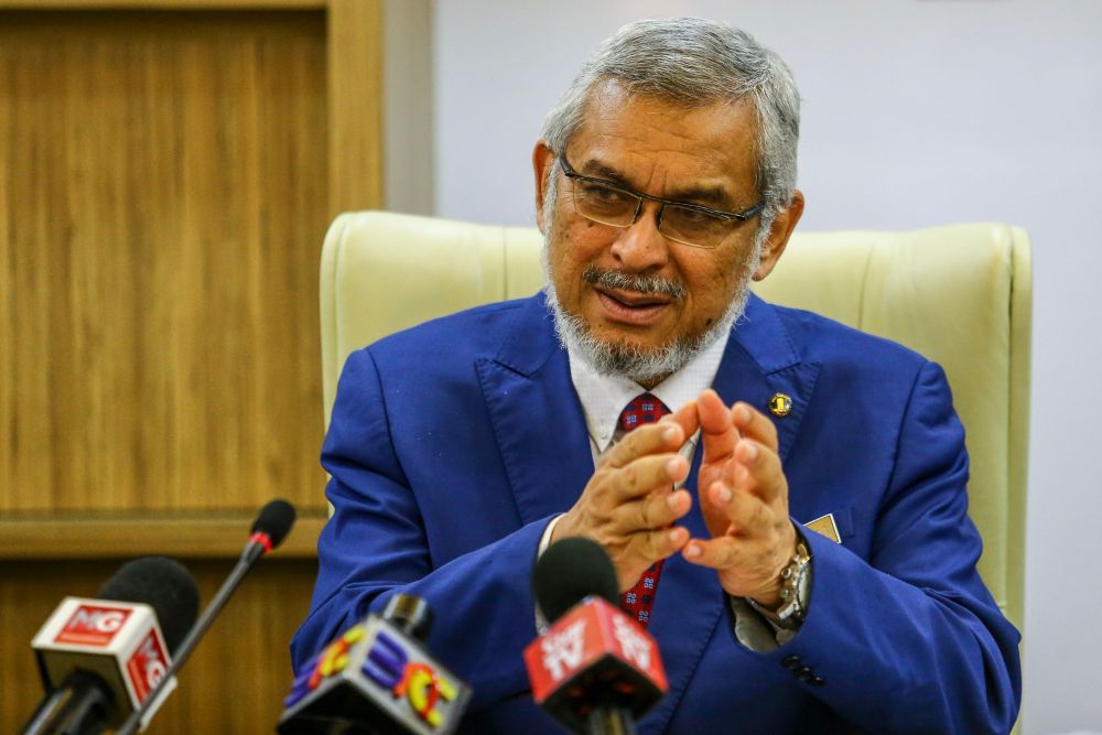Federal Territories Minister Khalid Abdul Samad speaks during a press conference at Yayasan Wilayah Persekutuan, Kuala Lumpur June 11, 2019. u00e2u20acu201d Picture by Hari Anggara