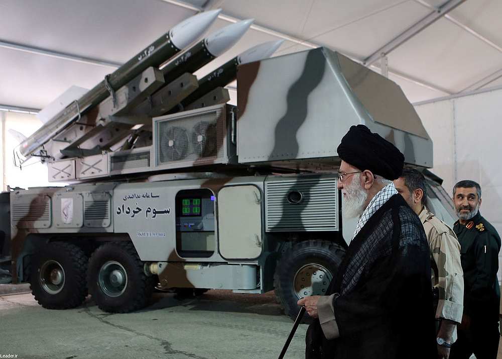 Iran's Supreme Leader Ayatollah Ali Khamenei is seen near a '3 Khordad' system which is said to had been used to shoot down a US military drone. u00e2u20acu201d Fars news handout via Reuters