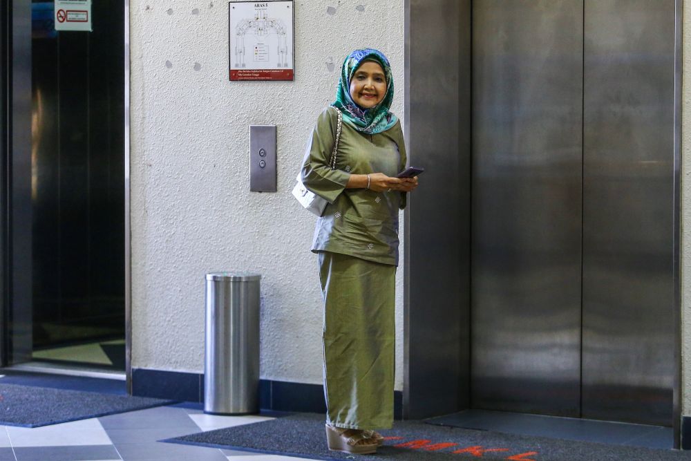Ex-KWAP CEO Datuk Nor Azian Mohd Noh is pictured at the Kuala Lumpur Court Complex June 10, 2019. u00e2u20acu201d Picture by Hari Anggara
