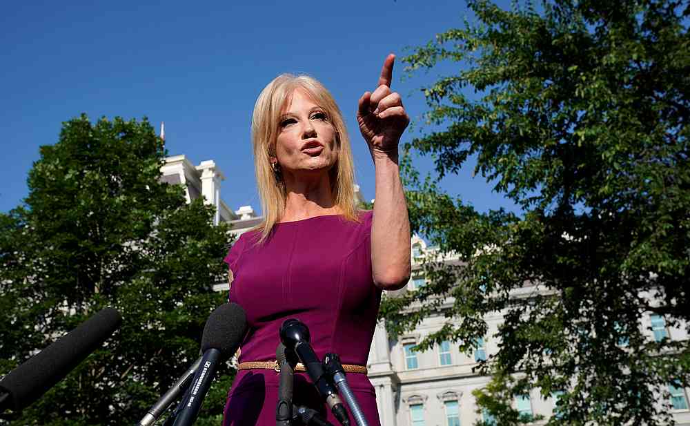 White House counselor Kellyanne Conway speaks to reporters at the White House in Washington May 29, 2019. u00e2u20acu201d Reuters pic