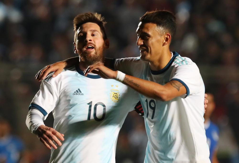 Argentinau00e2u20acu2122s Lionel Messi celebrates after scoring the first goal against Nicaragua June 7, 2019. u00e2u20acu2022 Reuters pic