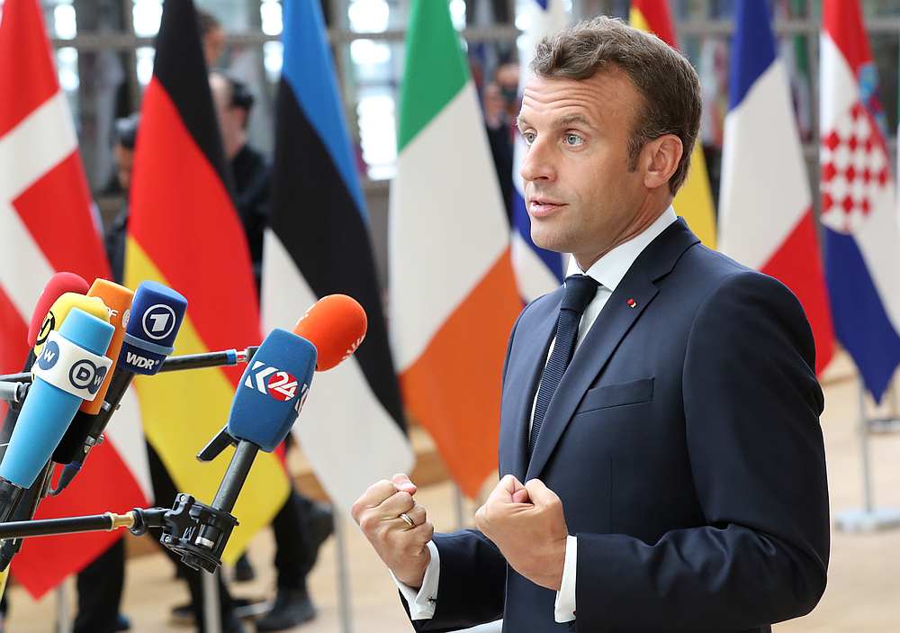 French President Emmanuel Macron speaks to the media at the European Union leaders summit in Brussels, Belgium June 20, 2019. u00e2u20acu201d Reuters pic