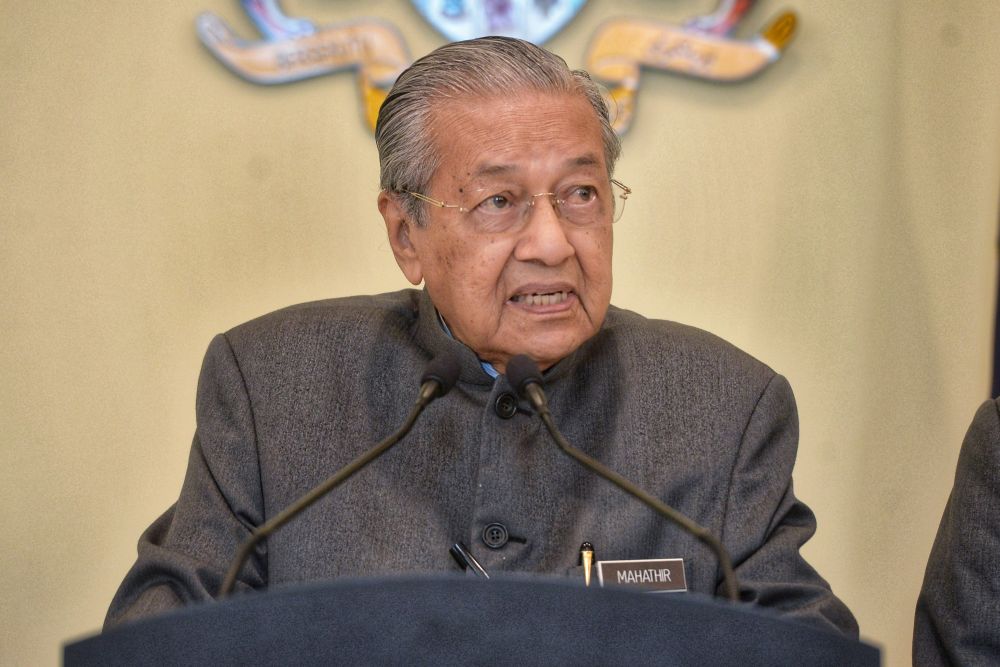 Prime Minister Tun Dr Mahathir Mohamad speaks to the press after chairing the third Economic Action Council meeting at the Prime Ministeru00e2u20acu2122s  Office in Putrajaya June 11, 2019. u00e2u20acu201d Picture by Shafwan Zaidon