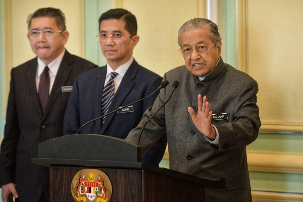 Prime Minister Tun Dr Mahathir Mohamad speaks to the press after chairing the third Economic Action Council meeting at the Prime Ministeru00e2u20acu2122s  Office in Putrajaya June 11, 2019. u00e2u20acu201d Picture by Shafwan Zaidon
