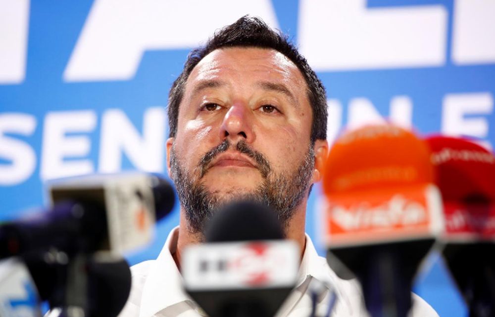 Deputy Prime Minister and League party leader Matteo Salvini speaks to the media at the League party headquarters, following the results of the European Parliament elections, in Milan, Italy May 27, 2019. u00e2u20acu201d Reuters pic
