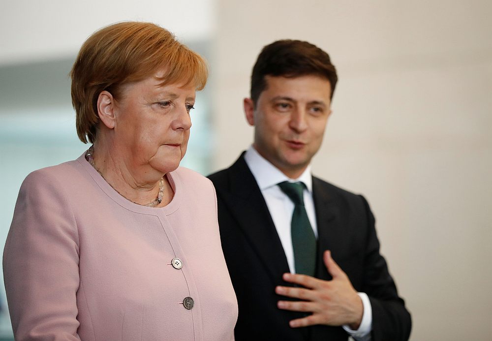 German Chancellor Angela Merkel and Ukrainian President Zelenskiy at a news conference in Berlin June 18, 2019. u00e2u20acu201d Reuters pic