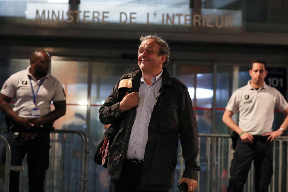 Former Uefa chief Michel Platini leaves a judicial police station where he was detained for questioning over the awarding of the 2022 World Cup football tournament, in Nanterre, France June 19, 2019. u00e2u20acu2022 Reuters pic