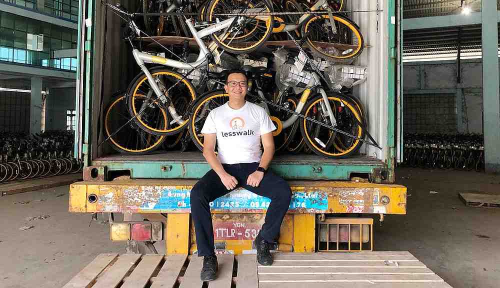 Mike Than Tun Win (pic) says the bicycles he bought from Ofo and oBike will be given for free to students living below poverty line in Myanmar. u00e2u20acu201d Picture courtesy of The Lesswalk Movement via TODAY