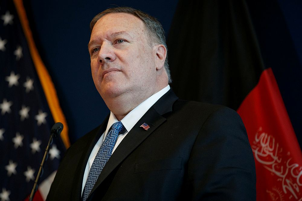 Secretary of State Mike Pompeo listens to a question during a news conference at US Embassy in Kabul, Afghanistan June 25, 2019. u00e2u20acu201d Jacquelyn Martin/Pool pic via  Reuters