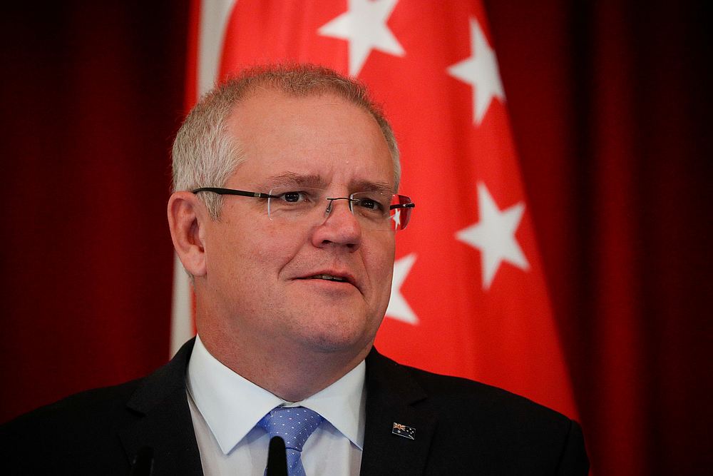 Australian Prime Minister Scott Morrison speaks during a joint press conference at the Istana Presidential Palace in Singapore, 07 June 2019. u00e2u20acu201d Reuters pic