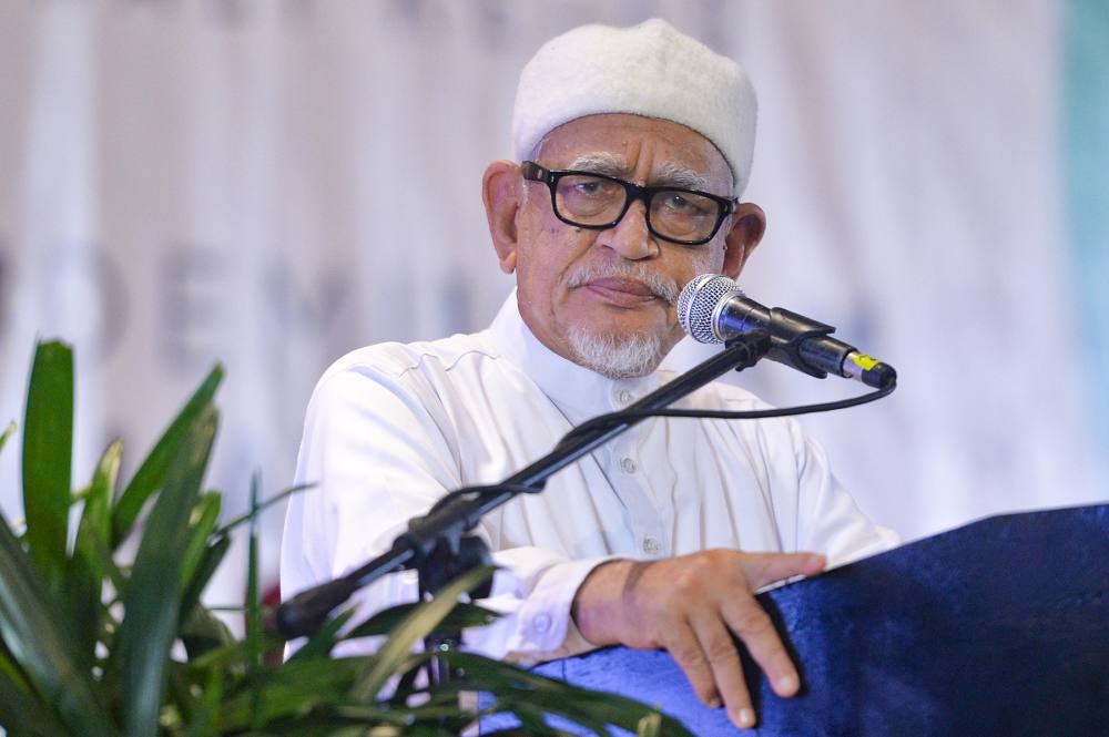PAS President Datuk Seri Abdul Hadi Awang speaks during the Dewan Pemuda PAS Muktamar in Gambang, Pahang June 20, 2019. u00e2u20acu2022 Picture by Mukhriz Hazim