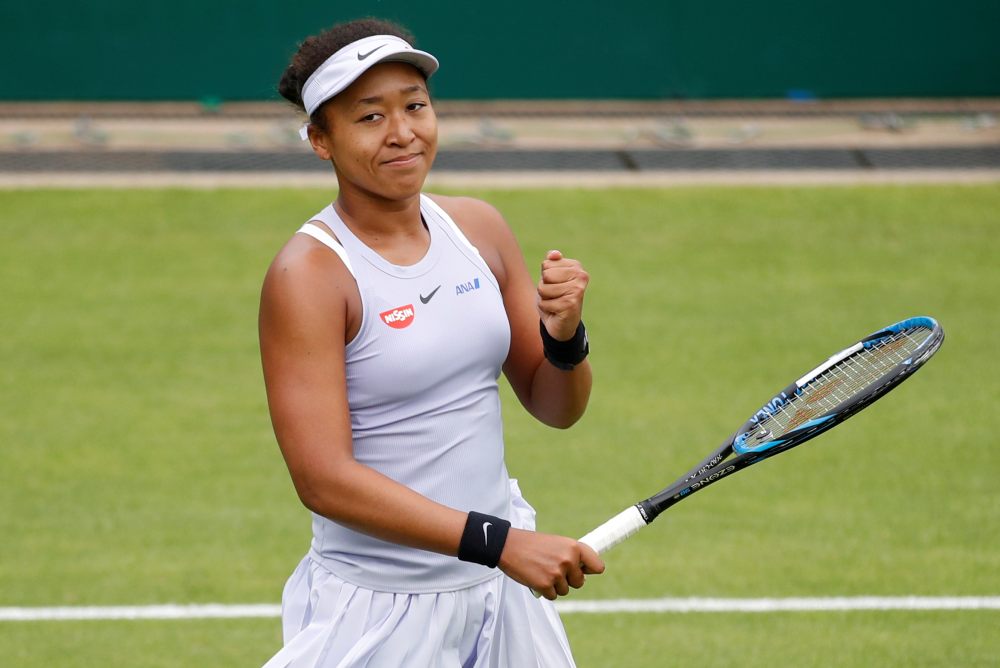 Japan's Naomi Osaka celebrates after winning her first round match against Greece's Maria Sakkari in Birmingham June 18, 2019. u00e2u20acu2022 Reuters pic