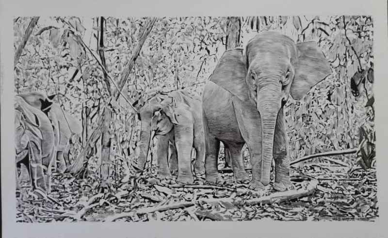 Artwork by Nasir Nadzir, part of ‘Beginnings’ exhibited at Gudang Cafe. ― Picture courtesy of Open Studios Penang