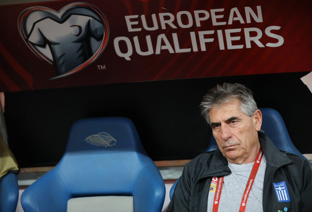 Greece coach Angelos Anastasiadis before the Euro 2020 Qualifier Group J match between Greece and Armenia at the Olympic Stadium, Athens June 11, 2019. u00e2u20acu201d Reuters pic