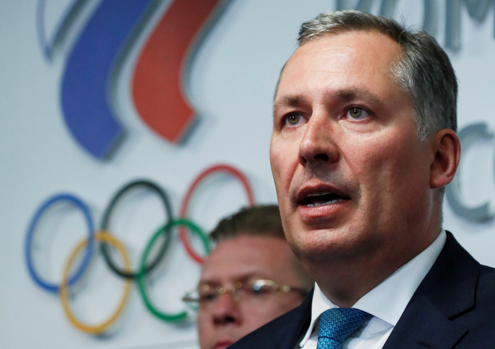 Newly-elected president of the Russian Olympic Committee Stanislav Pozdnyakov speaks to reporters followig a meeting of the committee in Moscow May 29, 2018. u00e2u20acu201d Reuters pic