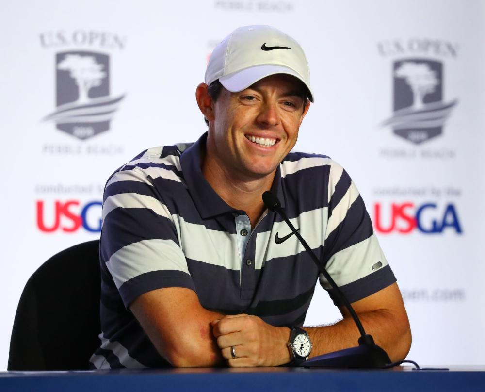 Rory McIlroy holds his press conference at the 2019 US Open golf tournament at Pebble Beach Golf Links, June 12, 2019. u00e2u20acu2022 Picture by Rob Schumacher-USA TODAY Sports via Reuters