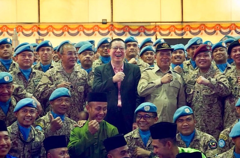 Lim Guan Eng and Mohamad Sabu visit the Malaysian Battalion 850-6 (Malbatt 850-6) serving under the United Nations Interim Force in Lebanon June 5, 2019. u00e2u20acu201d Picture via Facebook/LimGuanEng