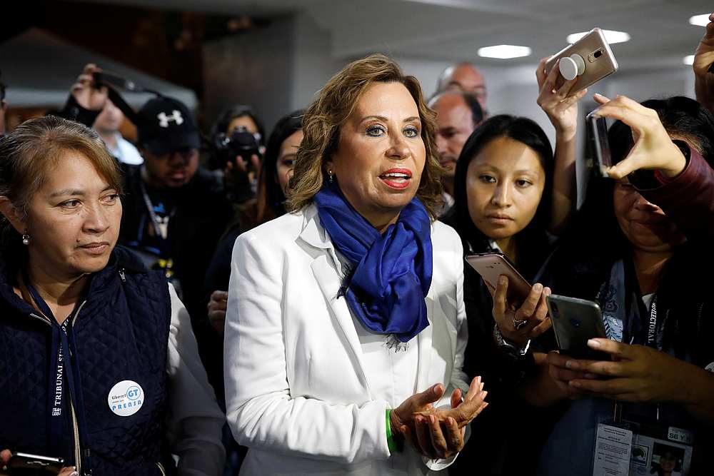 Sandra Torres, presidential candidate for the National Unity of Hope talks to the media at the official voting result centre in Guatemala City June 17, 2019. u00e2u20acu201d Reuters pic