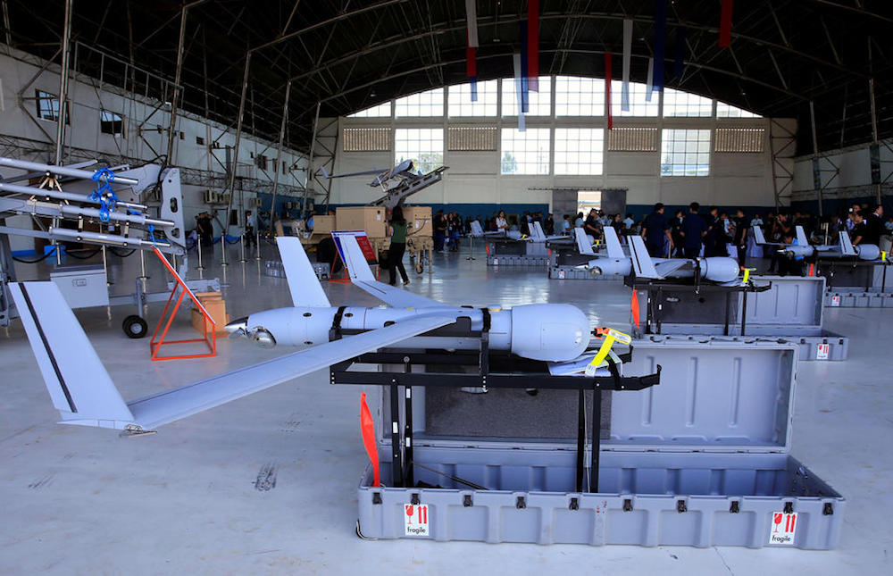 US ScanEagle Unmanned Aerial Vehicles are displayed at a hangar before a transfer from the US to the Philippine Air Force at the Villamor Air Base in Pasay city. u00e2u20acu201d Reuters pic