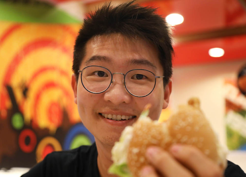 Jackson Chew makes up for his fast food indulgences by exercising more. — TODAY pic