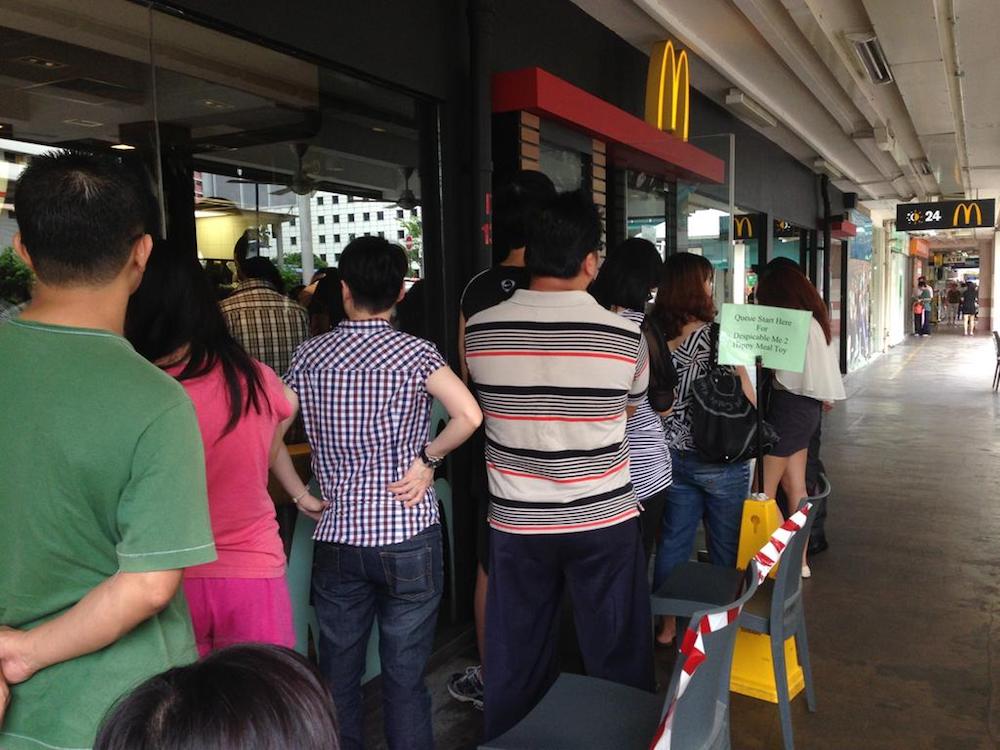 Long queues forming outside McDonald’s outlets in 2013 as customers rushed to get minion figurines from the ‘Despicable Me’ movies. — TODAY pic