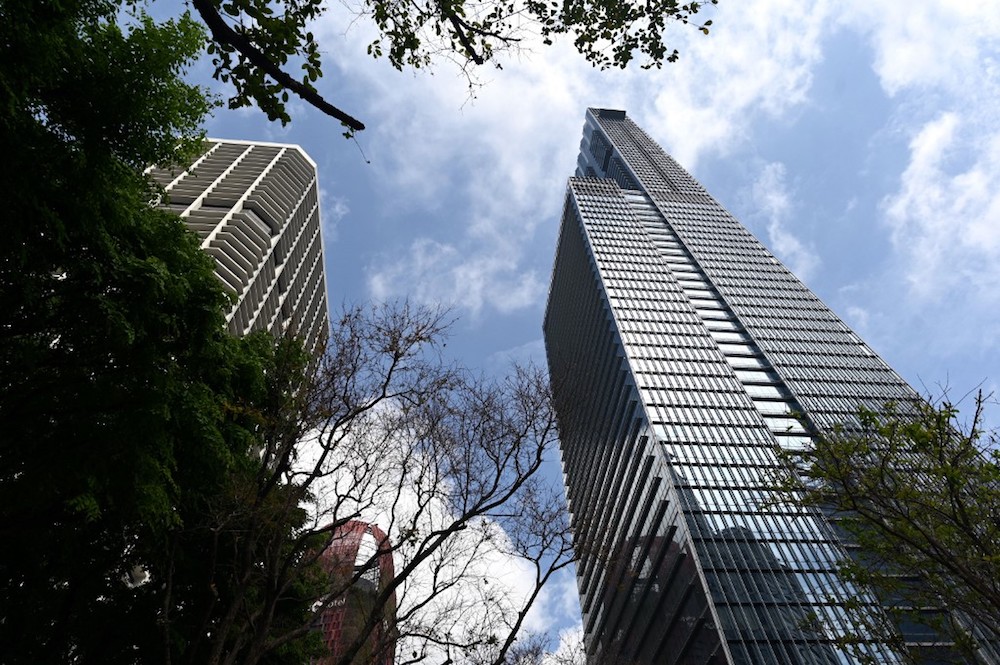 A view of Guoco Tower (right), where a luxury penthouse at Wallich Residence is located, is seen in Singapore July 10, 2019. u00e2u20acu201d AFP pic