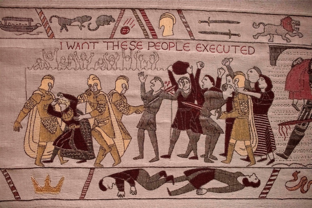 Embroidered scenes on the tapestry depicting the hit television series Game of Thrones are on show at the Ulster Museum in Belfast July 5, 2019. u00e2u20acu201d AFP pic