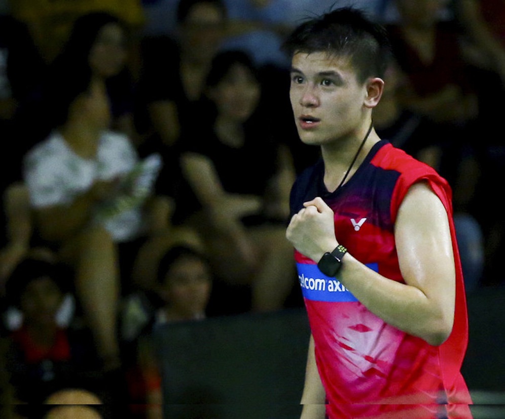 Muhammad Fazriq Mohamad Razif ketika reacts after winning his match against Peraku00e2u20acu2122s Anson Cheong Yan Feng at the National Junior Circuit Grand Prix Badminton Championship Final in Seremban, July 7, 2019. u00e2u20acu201d Bernama pic