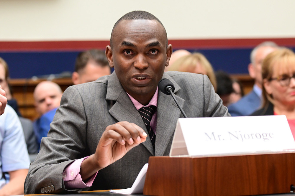 Paul Njoroge, representing the families of Ethiopian Airlines Flight 302, testifies before a House Transportation and Infrastructure Aviation Subcommittee hearing in Washington DC July 17, 2019. u00e2u20acu201d Reuters pic