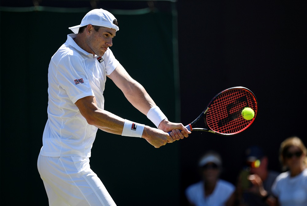 John Isner in action during his second round match against Mikhail Kukushkin in London July 4, 2019. u00e2u20acu201d Reuters pic