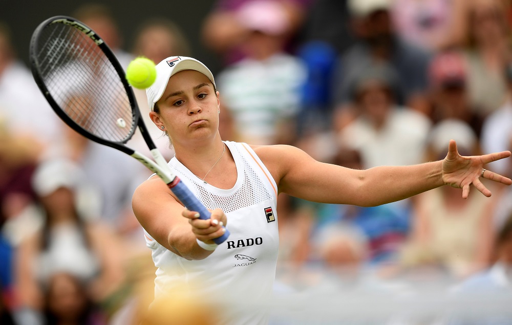 Ashleigh Barty in action during her fourth round match against Alison Riske in London July 8, 2019. u00e2u20acu201d Reuters pic