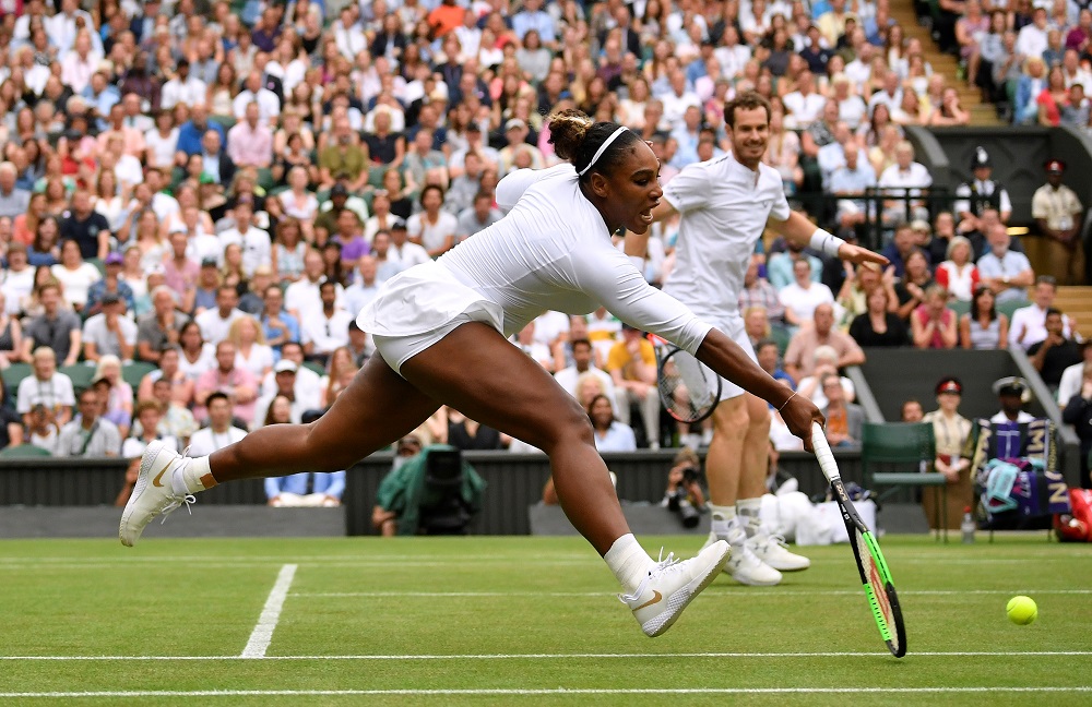 Serena Williams and Andy Murray in action during their second round mixed doubles match against Fabrice Martin and Raquel Atawo at the Wimbledon Championships in London July 9, 2019. u00e2u20acu201d Reuters pic