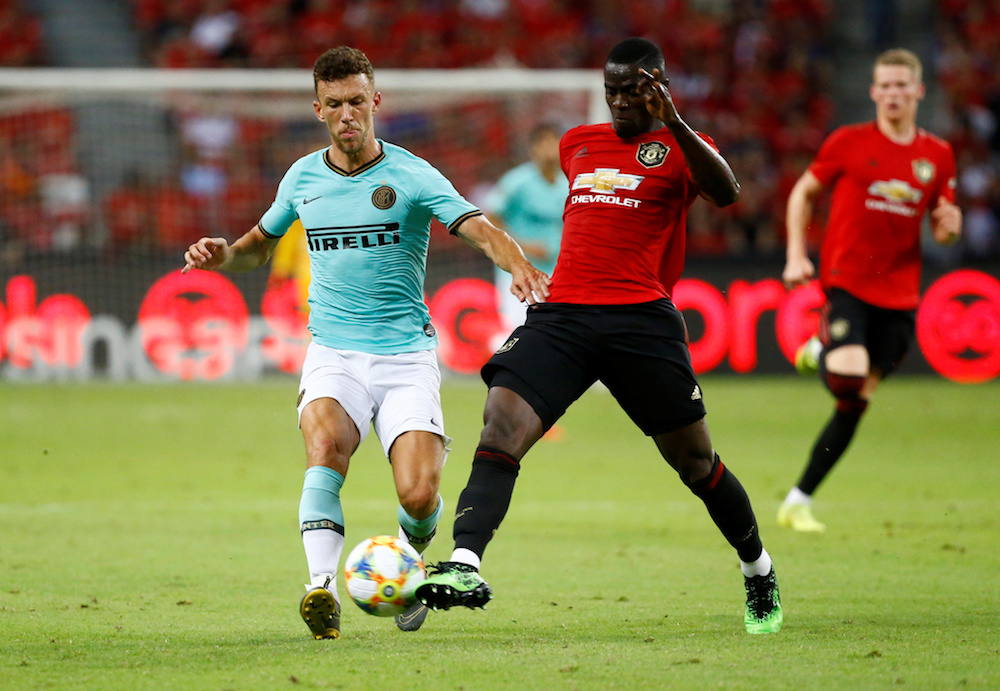 Manchester Unitedu00e2u20acu2122s Eric Bailly in action with Inter Milanu00e2u20acu2122s Ivan Perisic during the International Champions Cup in Singapore July 20, 2019. u00e2u20acu201d Reuters pic