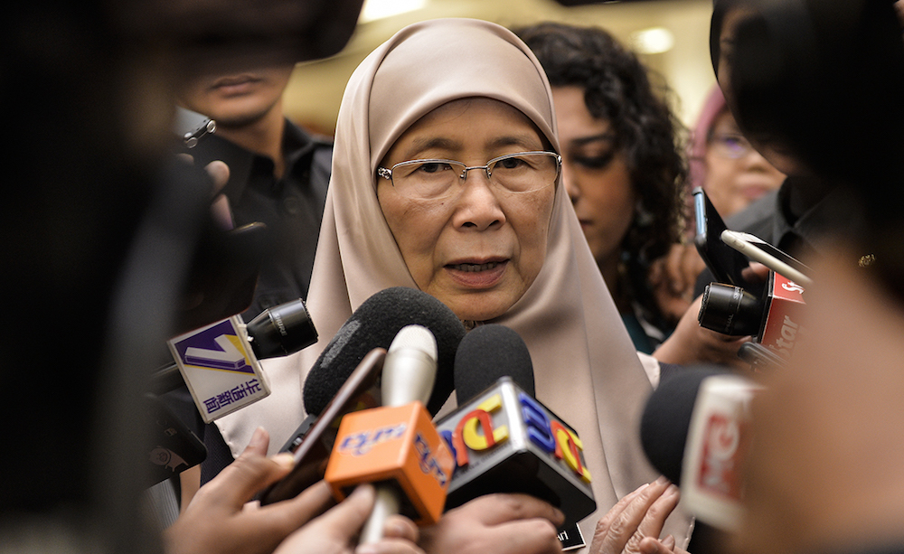 Deputy Prime Minister Datuk Seri Dr Wan Azizah Wan Ismail speaks at Parliament in Kuala Lumpur July 3, 2019. u00e2u20acu201d Picture by Miera Zulyana