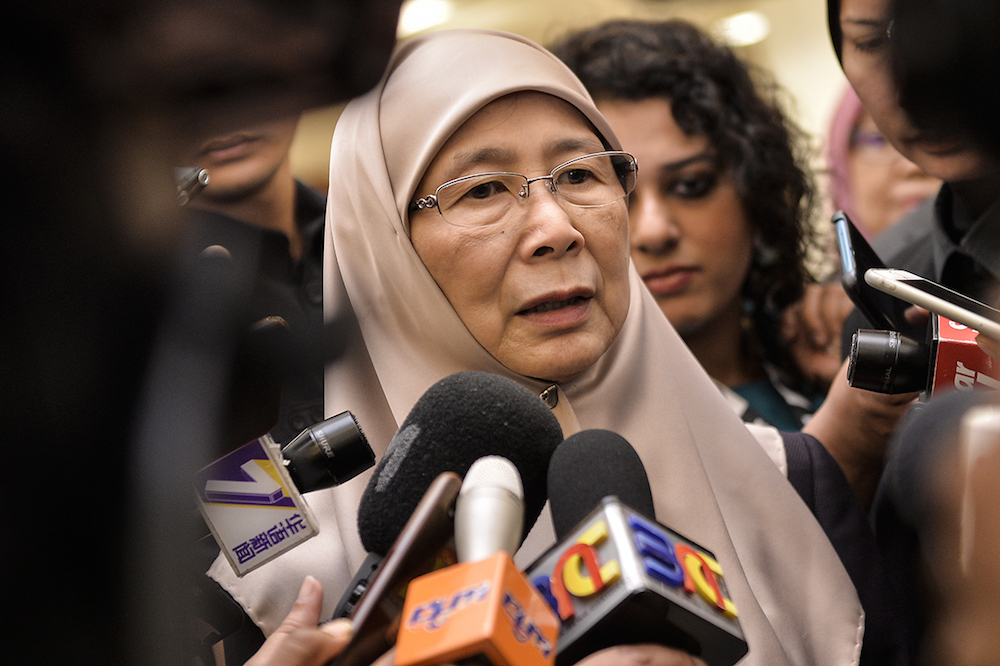 Deputy Prime Minister Datuk Seri Dr Wan Azizah Wan Ismail speaks at Parliament in Kuala Lumpur July 3, 2019. u00e2u20acu201d Picture by Miera Zulyana