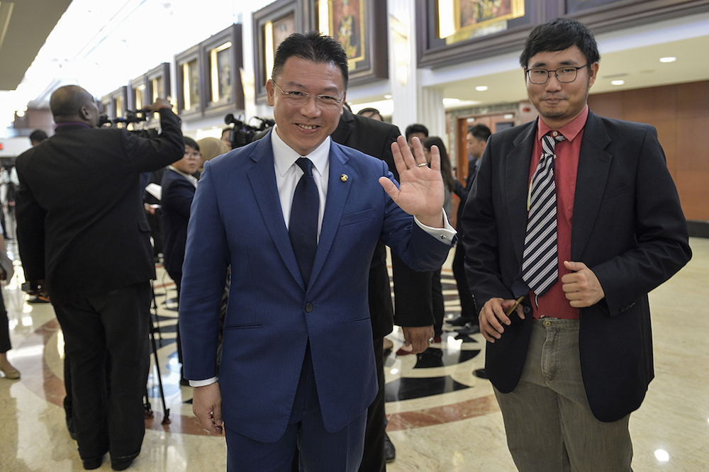 Deputy Speaker Nga Kor Ming speaks to reporters at Parliament, Kuala Lumpur July 3, 2019. — Picture by Miera Zulyana 