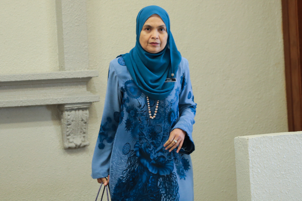 Yayasan Permata Malaysia secretary Datuk Saidatul Akhma Hassan is pictured at the Kuala Lumpur High Court July 4, 2019. — Picture by Ahmad Zamzahuri