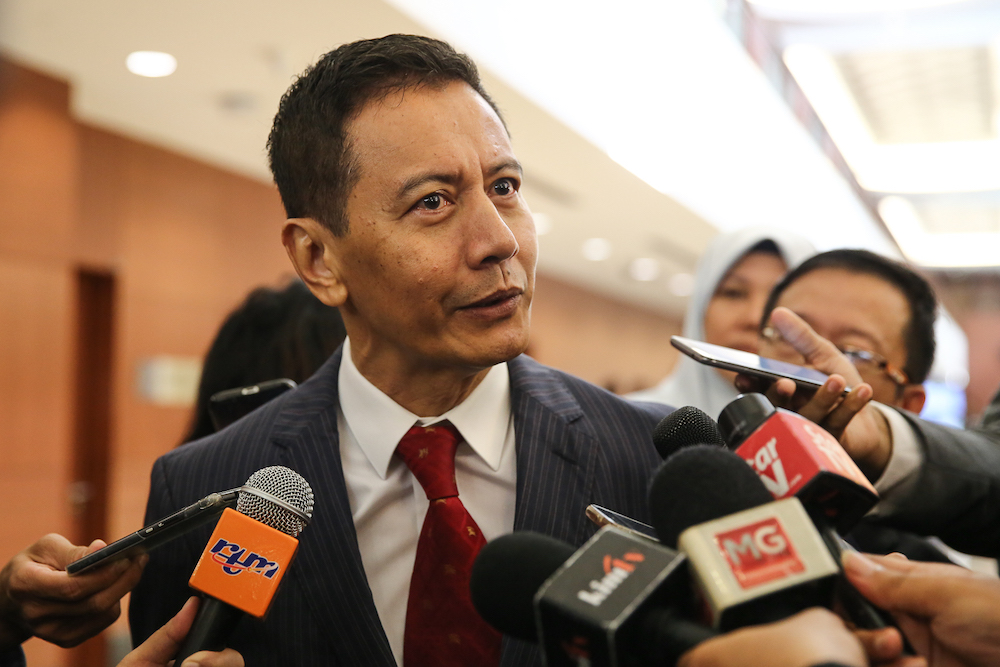 Election Commission (EC) chairman Azhar Azizan Harun speaks to reporters at the Parliament lobby in Kuala Lumpur July 4, 2019. u00e2u20acu201d Picture by Yusof Mat Isa