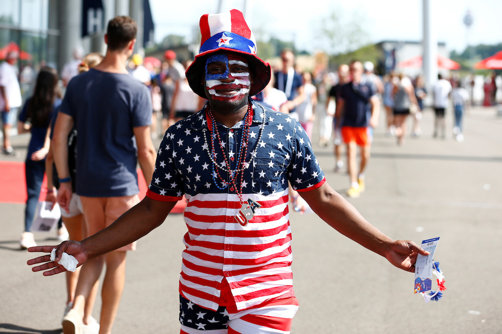 United States fans outside the stadium before the Women's World Cup Final at Groupama Stadium, Lyon July 7, 2019. u00e2u20acu201d Reuters picnn