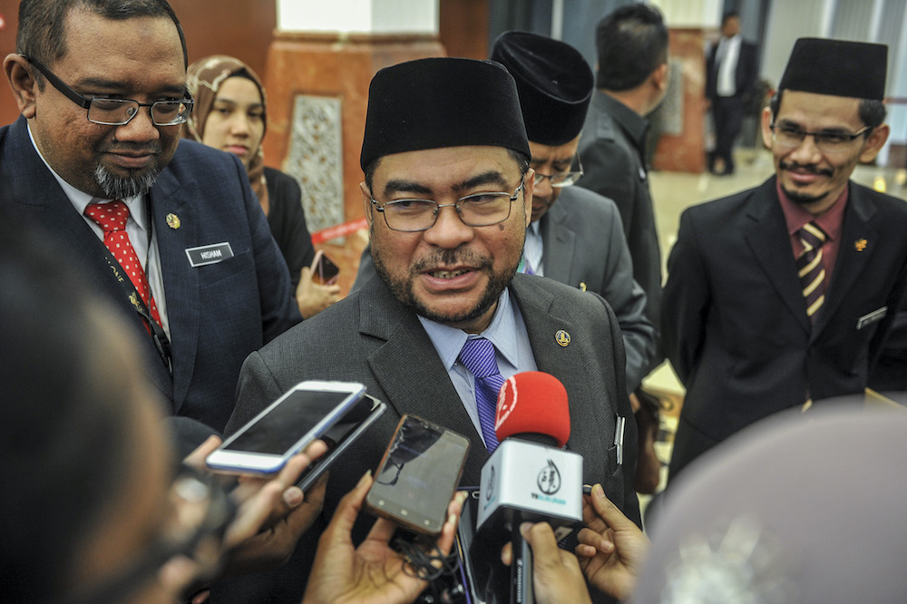 Minister in the Prime Ministeru00e2u20acu2122s Department Datuk Seri Mujahid Yusof Rawa speaks during a press conference at the lobby of Parliament in Kuala Lumpur July 9, 2019. u00e2u20acu201d Picture by FIrdaus Latif