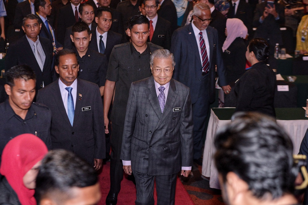 Prime Minister Tun Dr Mahathir Mohamad attends the closing of the 2019 TVET Conference in Putrajaya July 9, 2019. u00e2u20acu201d Picture by Shafwan Zaidon 