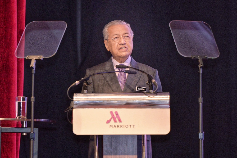 Prime Minister Tun Dr Mahathir Mohamad delivers his speech during the closing of the 2019 TVET Conference in Putrajaya July 9, 2019. u00e2u20acu201d Picture by Shafwan Zaidon 