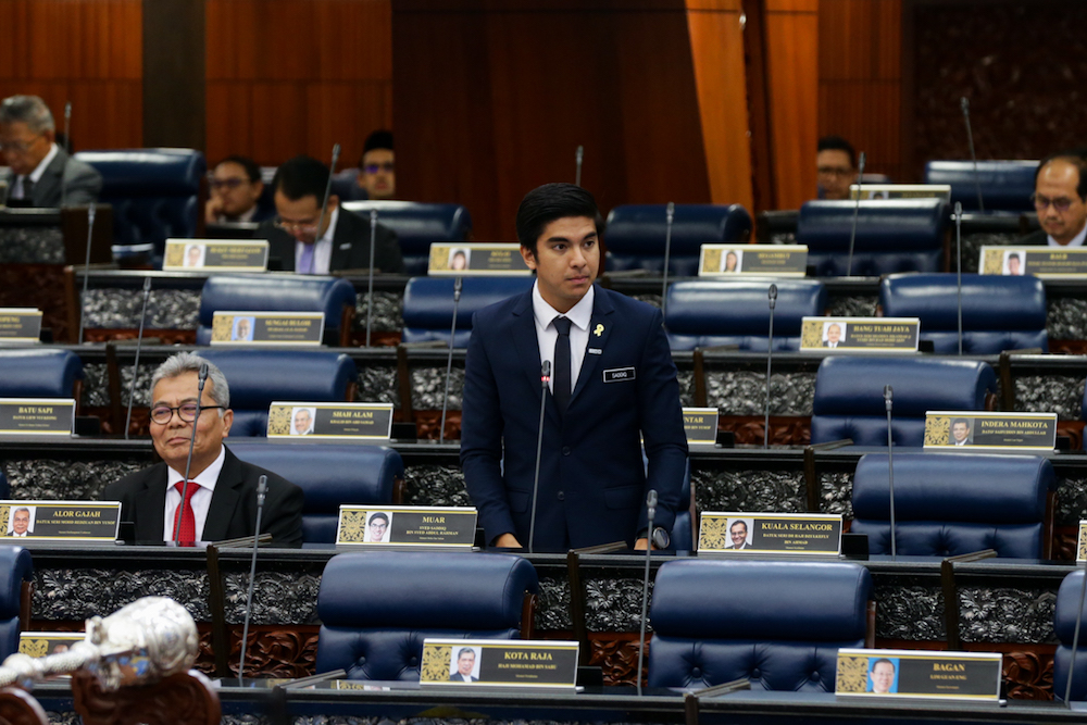 Syed Saddiq Abdul Rahman addresses Parliament in Kuala Lumpur July 10, 2019. u00e2u20acu201d Picture by Ahmad Zamzahuri 